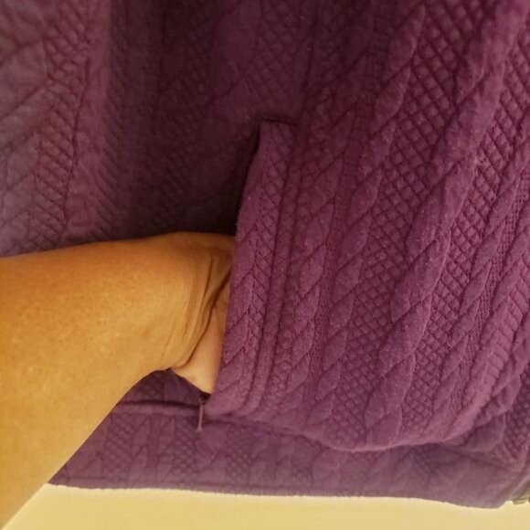 Westbound Cotton Blend Cable Knit Patterned Zip Front Vest Sz XL EUC - Picture 6 of 10